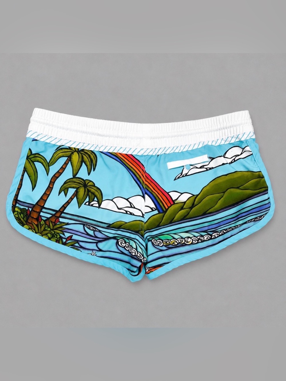 Rip Curl Women's Heather Brown Board Shorts L Y2K Hawaii Surf Swim Rare Tropical - Picture 3 of 6